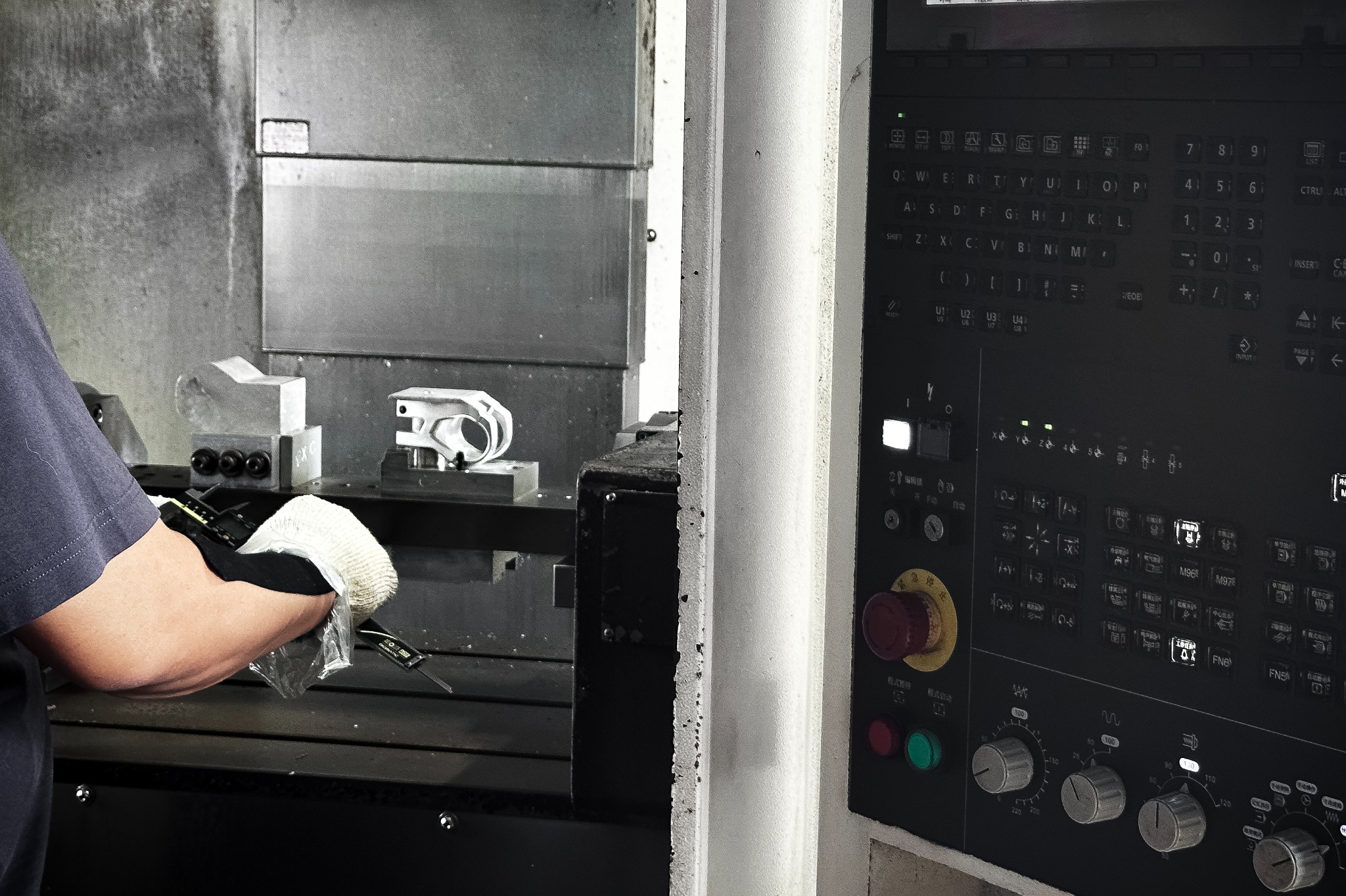 Machining work being carried out on a bicycle component in the SEEKER factory